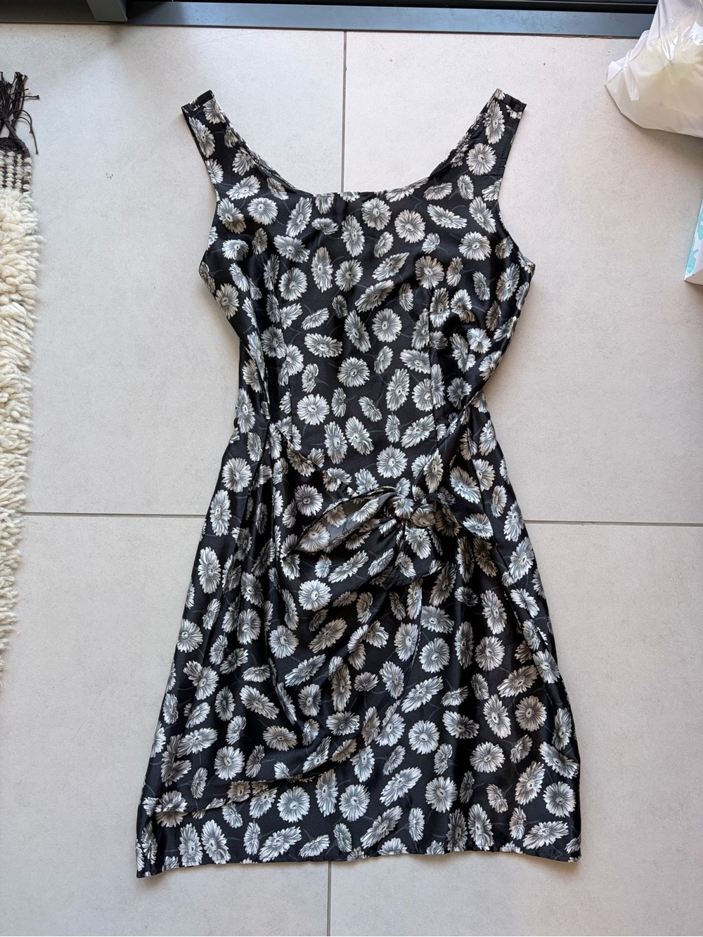 H&M Black Floral Scoop-Neck Women’s Wrap Dress